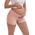 thumbnail image 4 of INSPIRE CHIC Women's Ice Silk Anti-Chafing Maternity Knickers High Rise Tummy Support Lightweight No Trace Panties M Pink, 4 of 5