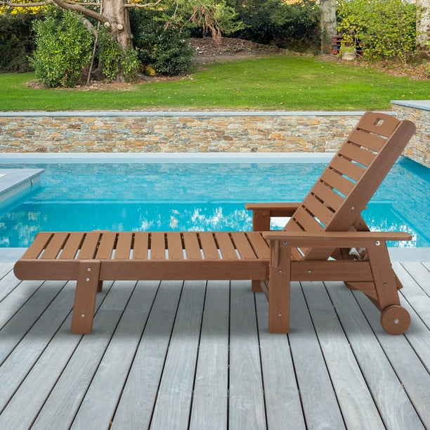 SamyoHome HDPE Chaise Lounge Chair for Outdoor Poolside Reclining Chair