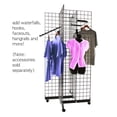thumbnail image 2 of Black 4-Way Wire Grid Tower with Base and Casters - 2' x 6' Wire Grid Panel 4-Sided Rolling Display Rack, 2 of 5