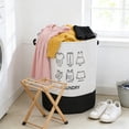 thumbnail image 4 of Kbndieu Linen Foldable Laundry Hamper, Large Collapsible Laundry Baskets with Easy Carry Handles, Clothes Hampers for Bedroom, Bathroom, Dorm, Laundry Room, White, 4 of 6
