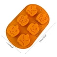 thumbnail image 2 of Molde De Silicona Para Halloween De 6 Cavidades, Molde De Calabaza, Herramienta Para Hornear Para Pudines, Dulces, Chocolates Speravity HA037606-00, 2 of 6