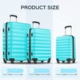 thumbnail image 6 of 3 Piece Luggage Sets with 6 PC Organize Bags Lightweight Suitcases with Spinner Wheels, Blue, 6 of 14