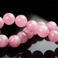 thumbnail image 3 of LiZiFang 12mm Pink Natural Rose Quartz Crystal Round Bead Stretch Bracelet, 3 of 3
