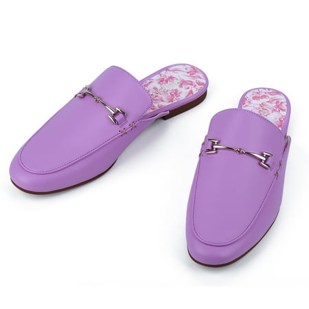 JENN ARDOR Womens Mule Flats Shoes Pointed Toe Backless Slipper Slip on Loafer Shoes