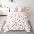 thumbnail image 2 of Homewish Pink Blue Flowers 7-Piece Twin Bedding Sets For Teens Boys Girls,Dreamy Princess Bedding Comforter Set,Spring Garden Breathable Sheet Sets,Luxury Bedroom Decor,Reversible, 2 of 8