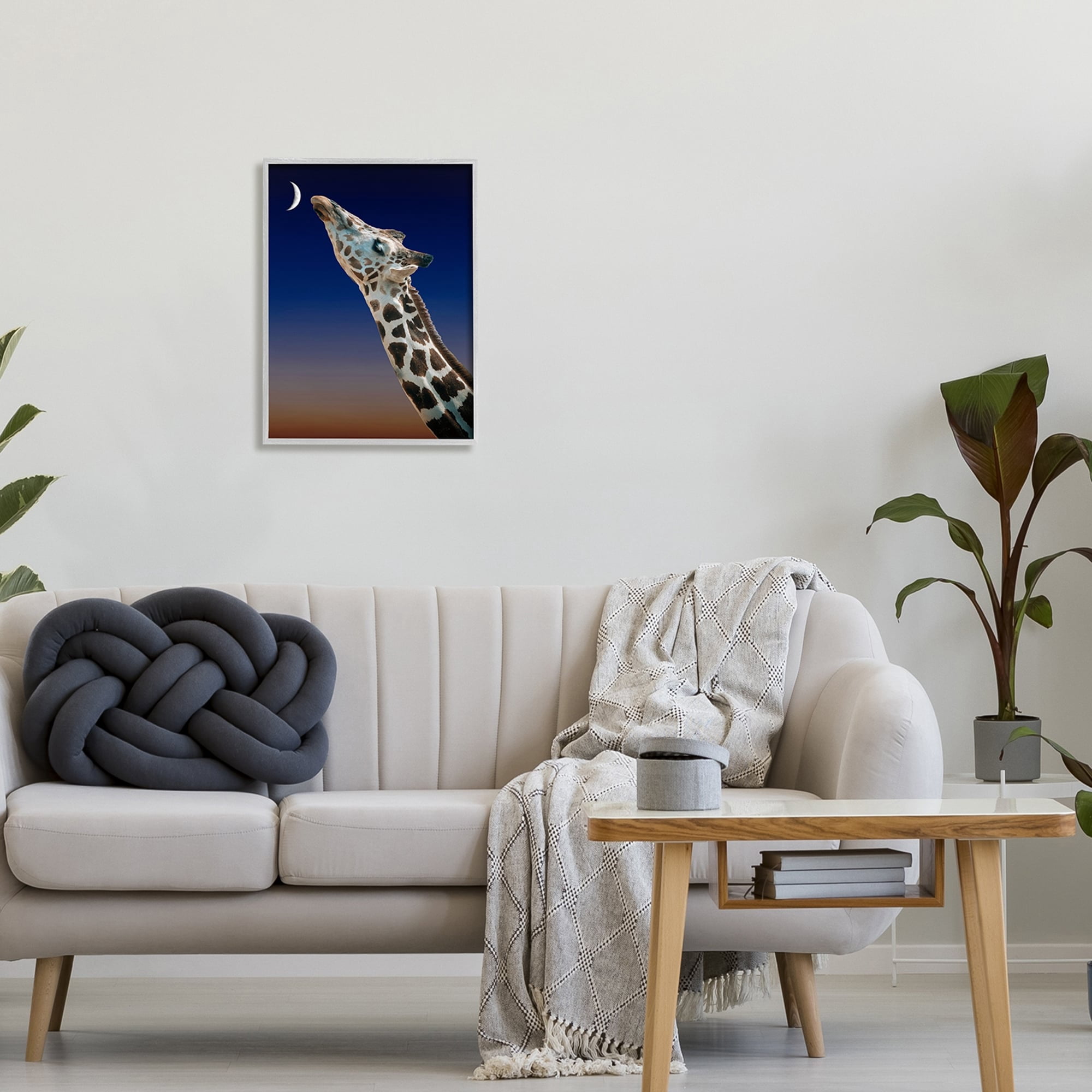 Stupell Industries Giraffe Kissing Moon Nighttime Sunset Beautiful Portrait , 11 x 14, Design by Atelier Posters