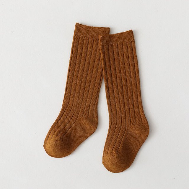 18 colores nuevos sólidos para bebés, niños y niñas hasta la rodilla, calcetines largos de algodón transpirable a rayas, calcetín suave para niños, calcetines de uniforme escolar para niños Tan Jianjun unisex