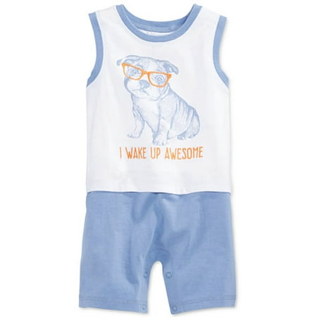 

First Impressions Infant Boys I Wake Up Awesome Romper Puppy Dog Jumpsuit 0-3m