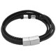 thumbnail image 4 of Pulsera multicapa para hombre Exquisita pulsera de cuero de PU con joyería a presión magnética, 4 of 5
