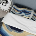 thumbnail image 4 of Designart "Flowing Vibrant Blue and Gold Art IV" Modern Bedding Covert Set - Abstract Transitional Blue Abstract Bed Set With 1 Sham, 4 of 6