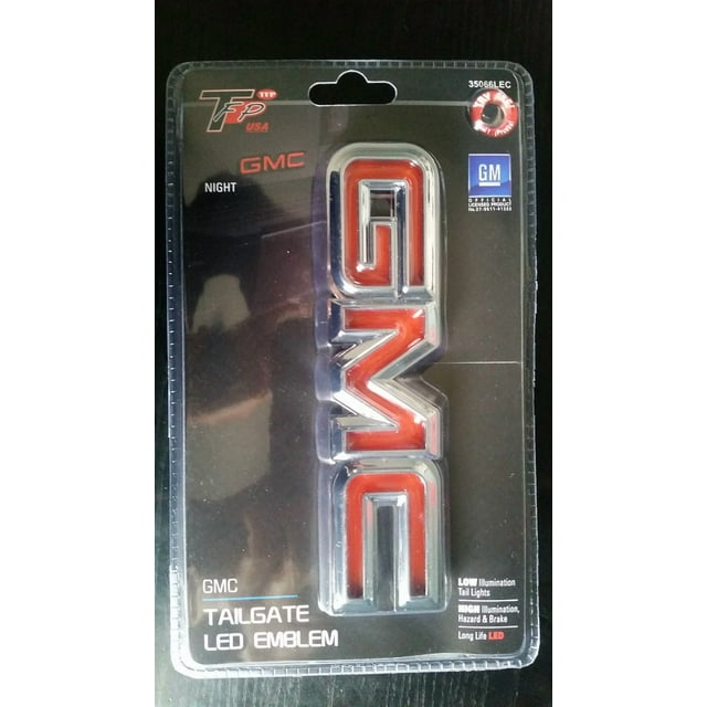 TFP Emblem 35066LEC LED GMC Logo; Tailgate; Chrome Plated