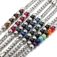 thumbnail image 2 of Tssuoun Colorful Tiger Eye Stone Stainless Steel Chain Bead Bracelet Amazon Yoga Energy Bracelet, 2 of 5