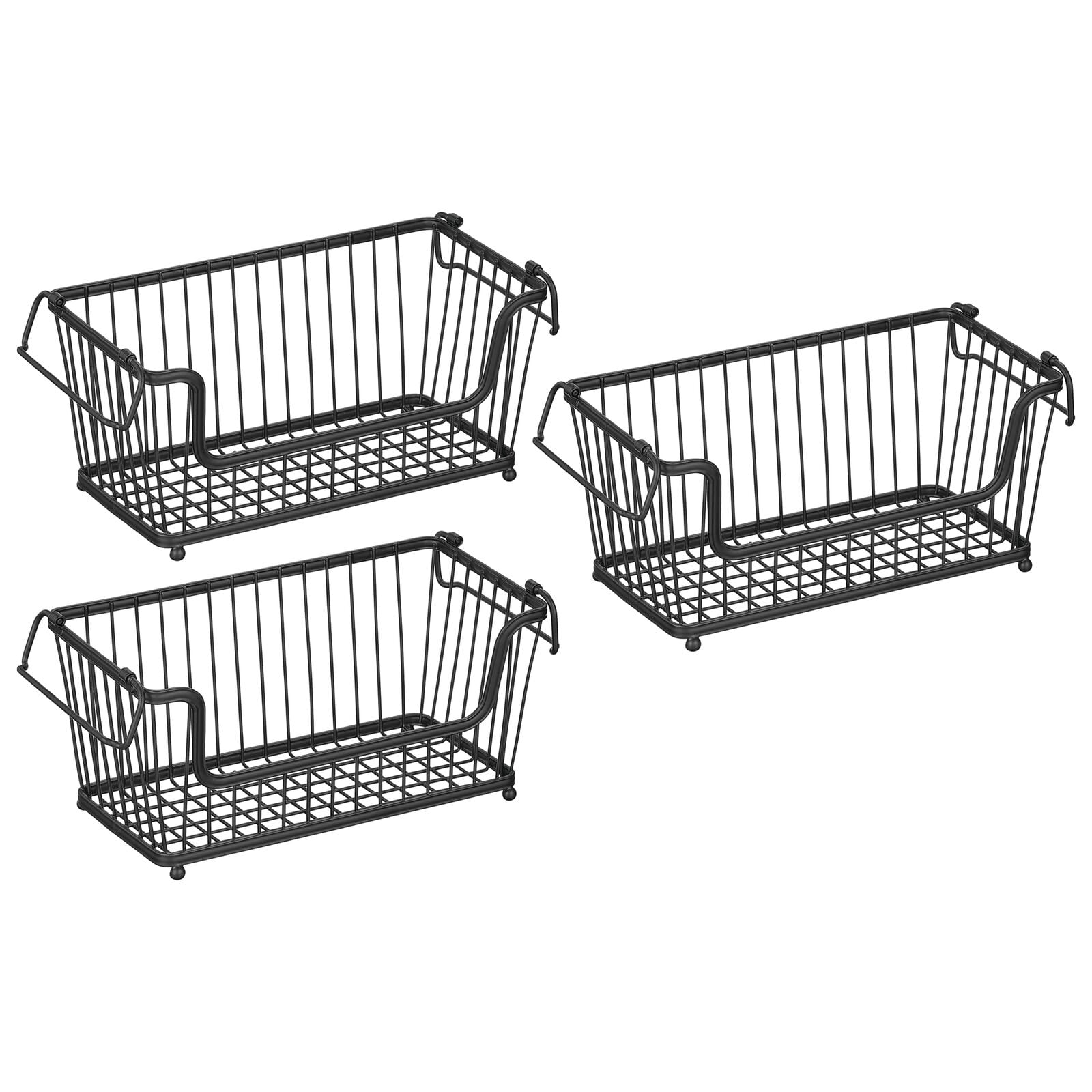 mDesign Stackable Metal Basket for Kitchen Storage Wire Farmhouse Bin