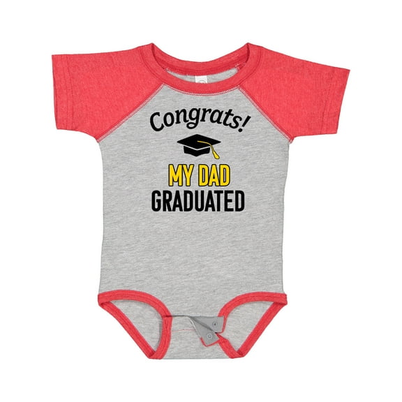 Inktastic Congrats My Dad Graduated with Cap Boys or Girls Baby Bodysuit