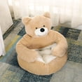 thumbnail image 2 of Camas para perros Bear Hug para perros pequeños, cama para perros, cama para gatos, sofá lavable, cómodas, bonitas y duraderas, camas para mascotas, f - Caqui 60cm Sunnimix Cama para gatos con forma de oso, 2 of 7