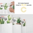 thumbnail image 2 of Cactus Plant No Hooks Shower Curtain with Snap-in Liner Green Cactus Botanical Tropical Plant Wood Striped Shower Curtains for Bathroom, Waterproof, Easy Install, Washable 72"x96", 2 of 9