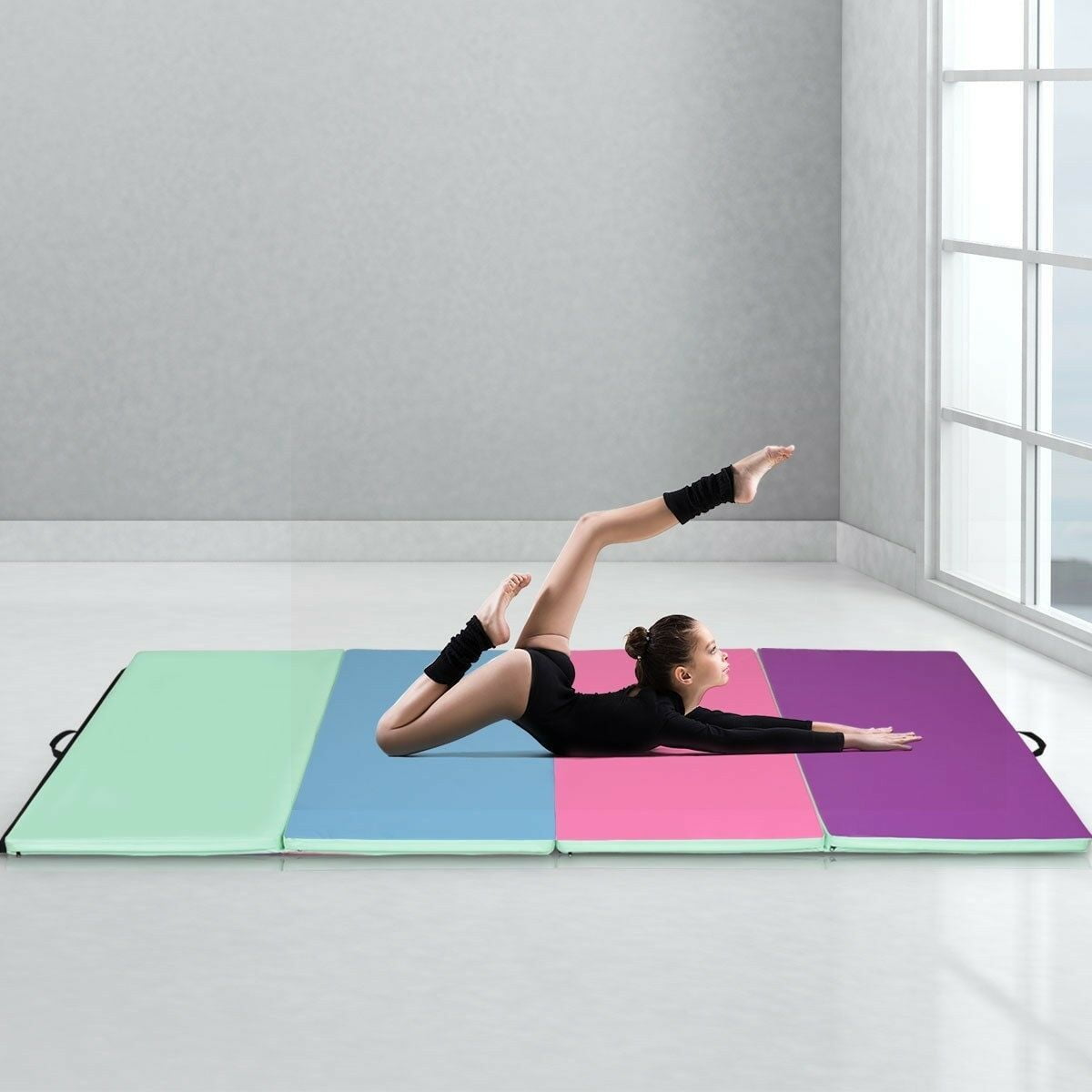 4 x 10 x 2" Portable Gymnastics Mat Folding Workout Exercise Yoga Mat
