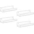 thumbnail image 1 of Estantes acrílicos, paquete de 4 estantes flotantes montados en la pared de 15 pulgadas, estante invisible para libros para niños, detalles decorativos para repisa de cuadros, transparente, 1 of 5