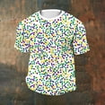 thumbnail image 3 of BRGZLK Men's Short Sleeve Carnival Printed Loose Elastic Fitness Non Positioning Printed Crew Neck Top Graphic Tee Casual Loose Fit Vacation 2026 Holiday Clothes, 3 of 4