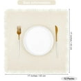 thumbnail image 2 of Wehilion 18 Pieces Cotton Linen Cloth Napkin Handmade Cloth Napkin with Fringe 17 x 17 Inch Soft Cloth Dinner Wedding Napkin Square Rustic Fringe Napkin for Dinners, Parties, Weddings, Ivory, 2 of 7