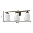 thumbnail image 3 of Zoey 3-Light Oil-Rubbed Bronze Vanity Lights With Frosted Glass Shades, 3 of 6