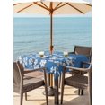 thumbnail image 3 of Outdoor Tablecloth with Umbrella Hole for Patio/Picnic/Party/Camping, Spring Floral Waterproof Table Cloth Square Cover Washable, White Cherry Blossom Fowers Sky Blue (60"x 60"), 3 of 8