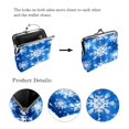 thumbnail image 3 of Snowflake Stylish Microfiber Coin Purse with Zinc Alloy Clasp - 4.3x4.7 in/11x12 cm, 3 of 7