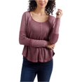 thumbnail image 2 of Blusa térmica Lucky Brand con costuras expuestas para mujer rosa mediana, 2 of 2