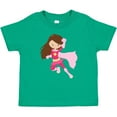 thumbnail image 3 of Inktastic Superhero Girl, Cute Girl, Brown Hair, Pink Cape Girls Baby T-Shirt, 3 of 5