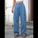 thumbnail image 5 of Pantalones Vaqueros Holgados para Mujer, Elásticos, Sueltos, de Cintura Alta y Pierna , Estilo Años 90, Y2K Azul Vaquero L, 5 of 10