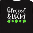 thumbnail image 4 of Inktastic Blessed and Lucky 4 Leaf Clovers St. Patrick's Day Boys or Girls Long Sleeve Toddler T-Shirt, 4 of 5