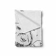 thumbnail image 2 of Steam Engine Soft Flannel Fleece Blanket, Black and White Old Train on Railroad Sketch Effect Vintage Traveling Print, Cozy Plush for Indoor and Outdoor Use, 50" x 60", White Black, by Ambesonne, 2 of 6