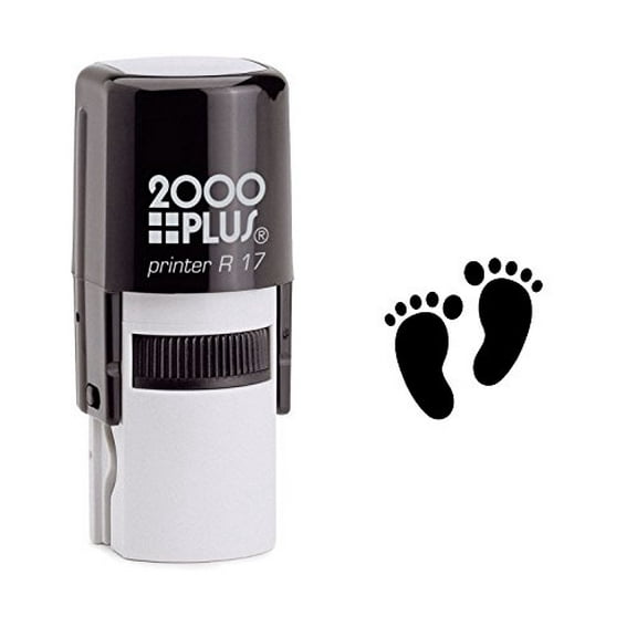 StampExpression - Baby Foot Prints Self Inking Rubber Stamp - Black Ink (W-6055)