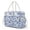 Blue Floral Print, variant on Pzuqiu Large Insulated Lunch Bag for Women Duck Camo Print Quilted Large Capacity Lunch Tote with Adjustable Strap Portable Reusable Work Lunches Storage for Office Daily Use
