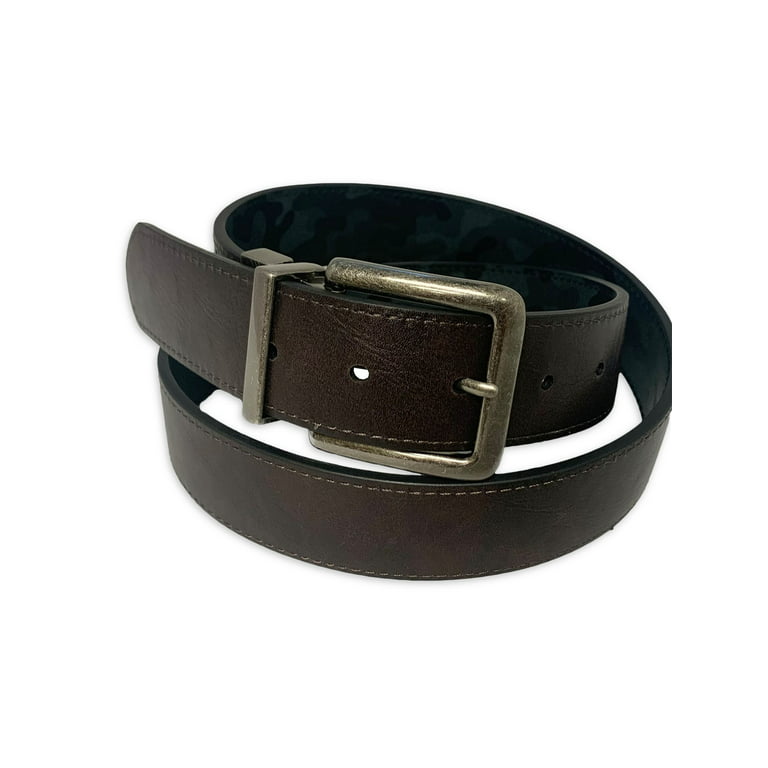 Black Brown Men's Reversible Belt with Plate Buckle 38 / 95 cm - Black Brown | Capo Pelle