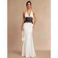 thumbnail image 2 of White Halter Neck Lace-Trimmed Backless Maxi Dress For Evening, Parties, And Summer Events, 2 of 7