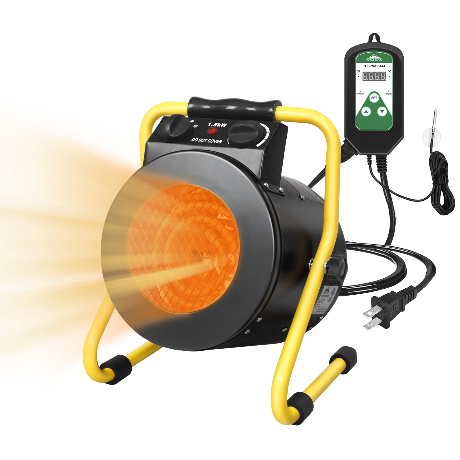 EAGLE PEAK Portable Electric Heater Fan 1500W, Outdoor Space Heater with  Overheat Protection for Greenhouse, Garage, Workplace, Grow Tent and Room -  Walmart.com