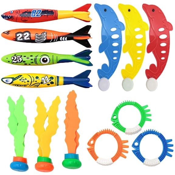syligr Pool Toys for Kids Ages 4-8, 26 Pcs Diving Toys, Diving Rings, Swimming Pool Games, Missile, Gem, Sea Animal & Diving Ring, Pool Party Decorations, Summer Pool Party Water Toys