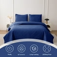 thumbnail image 2 of Beartech Quilt Set King Size Navy Blue Bedspread Coverlet Microfiber Bedding Lightweight Reversible Set, 2 of 7
