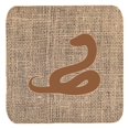 thumbnail image 1 of Snake Burlap and Brown Foam Coasters, Set - 4, 1 of 1