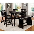 thumbnail image 2 of Bowery Hill 24.75"Contemporary Faux Leather Counter Stool in Black (Set of 2), 2 of 8