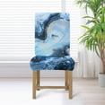 thumbnail image 4 of Xoenoiee Blue Marble Print Dining Chair Slipcover, High Stretch Removable Washable Chair Seat Protector Cover for Home Party Hotel Wedding Ceremony, 1 Set, 4 of 7