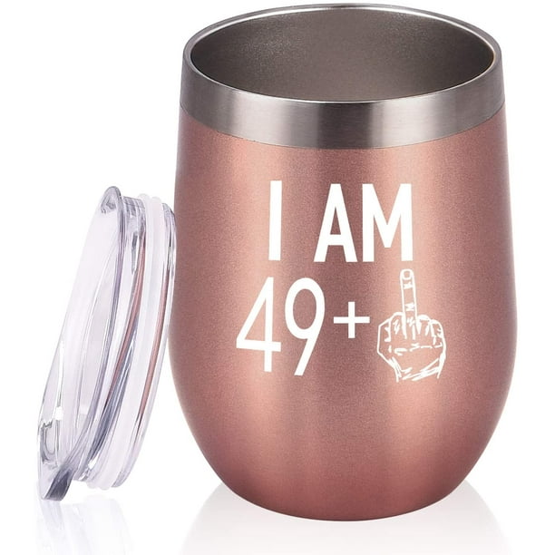49 Plus One Middle Finger Wine Tumbler 50th Birthday Gifts for
