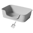 thumbnail image 2 of Xuanheng Large Cat Litter Box Enclosure Design Four Seasons High Sided Cat Litter Pan grey, 2 of 8