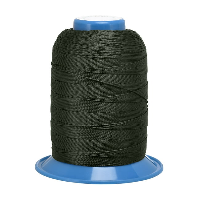 Unique Bargains Fil de Polyester Collé Noir, Extra Résistant 710 Verges