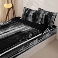 thumbnail image 3 of Erosebridal Geometric Line Art Zipper Queen Comforter Set with Fitted Sheet and 2 Pillowcases,Black White Brush Graffiti Zipper Bedding Set For Girls,Black Reversible,4-Piece, 3 of 7