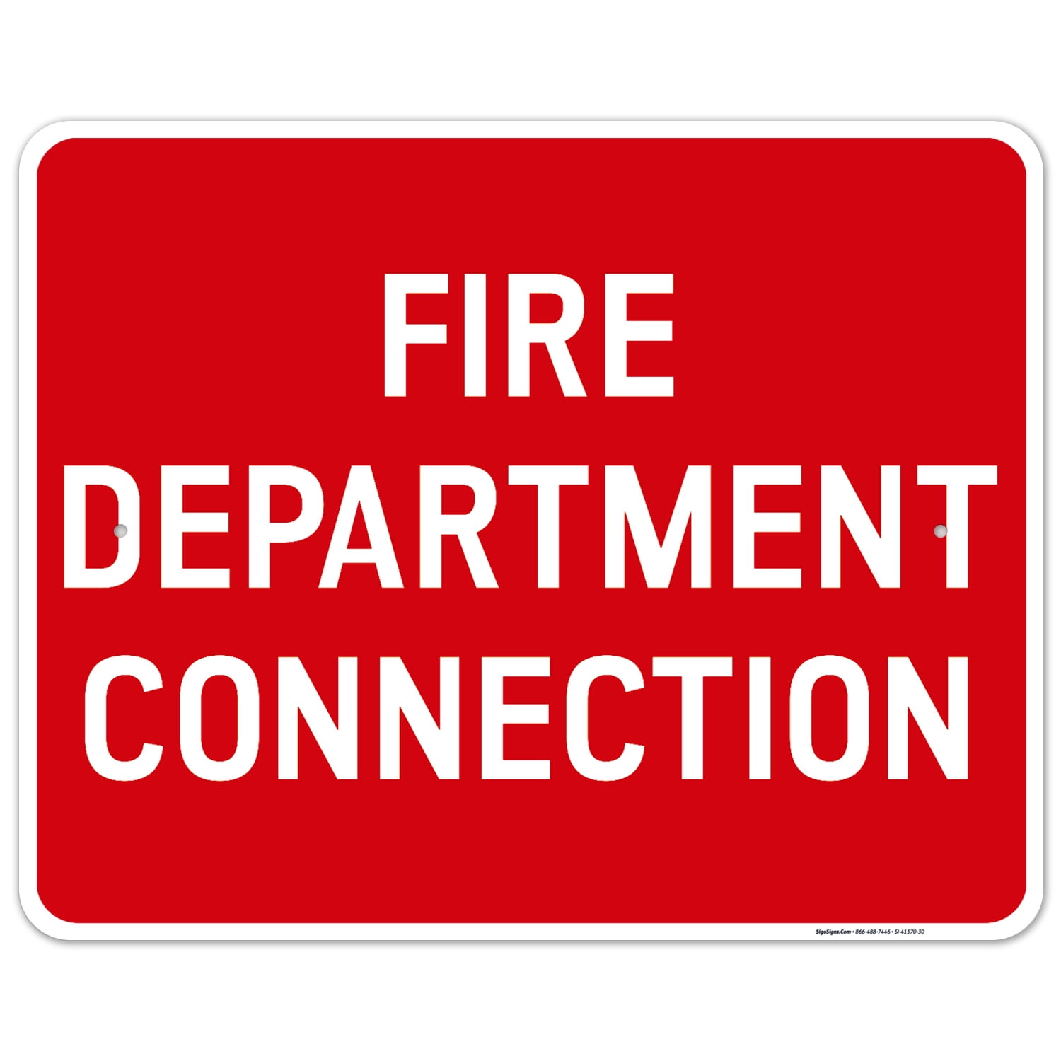 Fire Department Connection Sign, Red Background, - Walmart.com