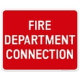 thumbnail image 1 of Fire Department Connection Sign, Red Background,, 1 of 1
