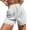 White, variant on MIXUE Shorts For Women Summer Solid Color Elastic High Waist Drawstring Lace Trim Casual Bottoms Shorts Streetwear,Black,M