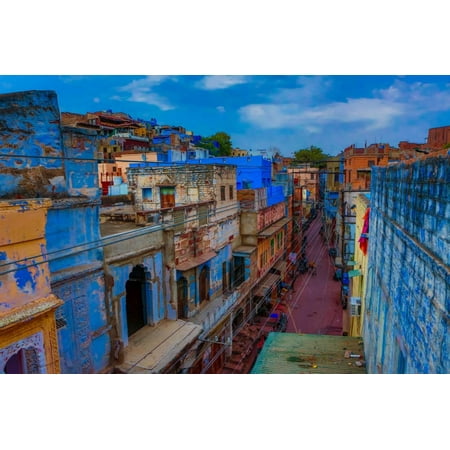 The Blue Rooftops in Jodhpur, the Blue City, Rajasthan, India, Asia Urban Village Architecture  Photo Print Wall Art By Laura (Best Village In India)